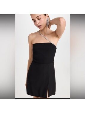 Amanda Uprichard Black Asymmetrical Mini Dress